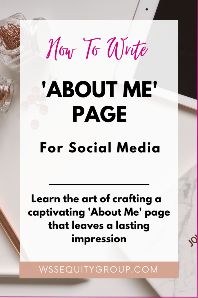 how to write a captivating "About Me' page